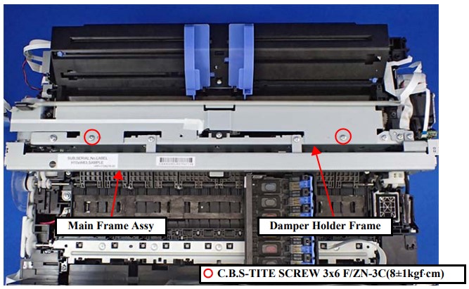 Epson-XP-15000-15010-15080-remove-Damper-Holder-Frame